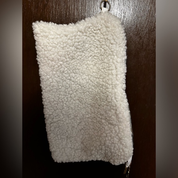 White Fleece Wristlet with Strap - Picture 5 of 5